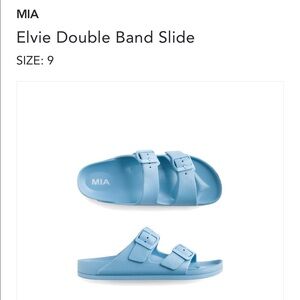 Double band slides blue size 9 Mia brand worn once